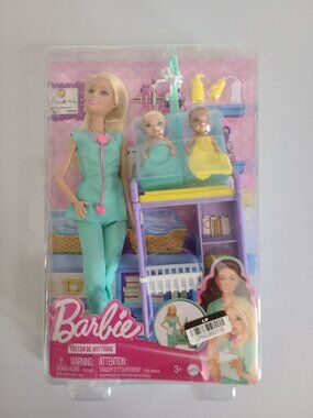 Barbie Baby Doctor Doll Play Set and Babies 2023 - Box damage